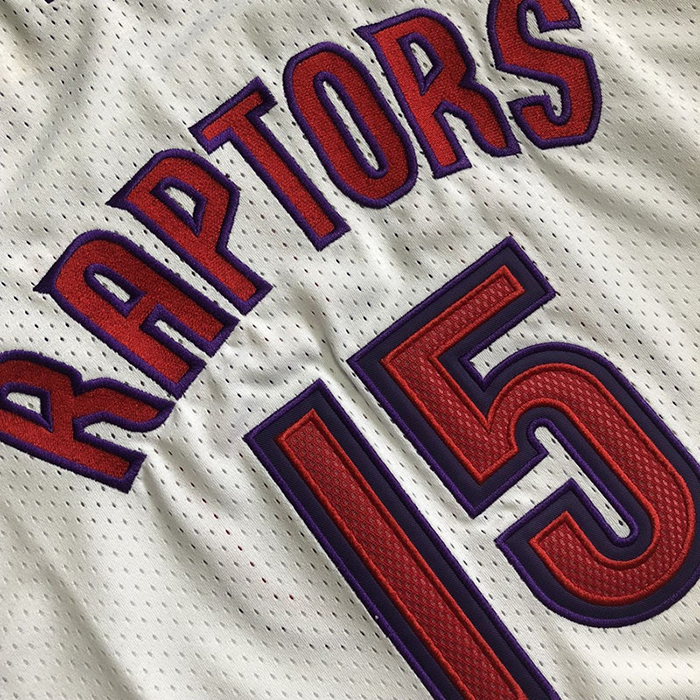 Camiseta Toronto Raptors Vince Carter NO 15 Hardwood Classics Blanco